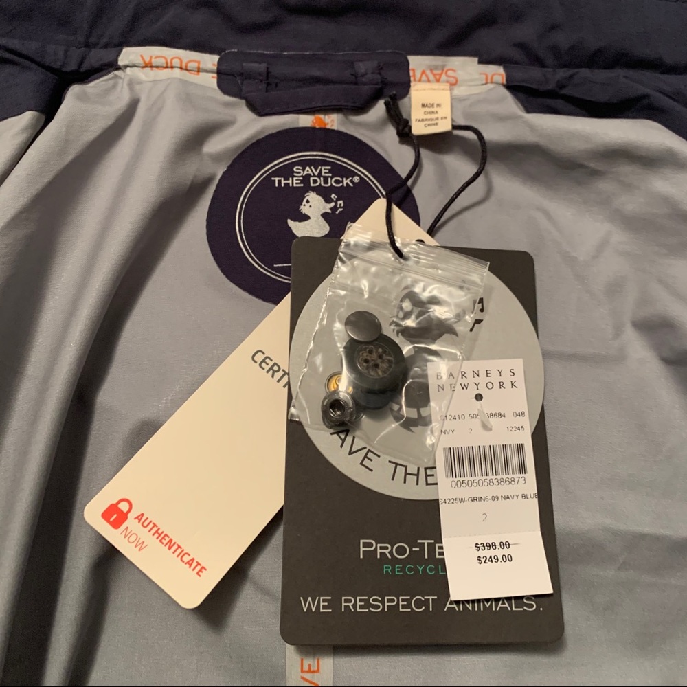 Save the Duck Navy Raincoat NWT - Picture 7 of 11